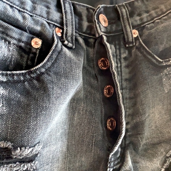 Denim Distressed-S -High Waist Shorts GUC!!! - Picture 6 of 12